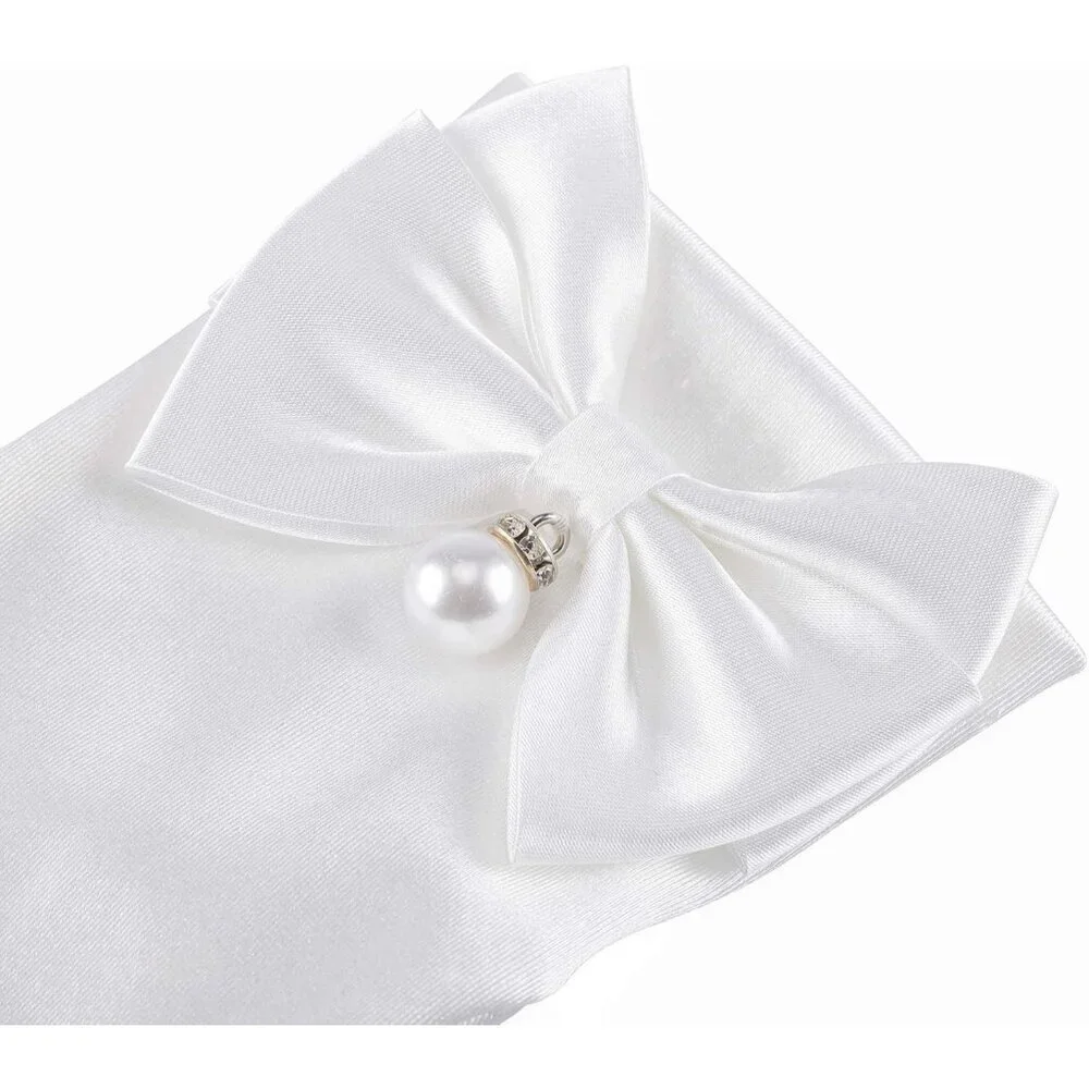 Women's Special White Short Satin Gloves Formal Dress Wedding Dancing Party